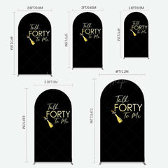 Lofaris Talk Forty To Me Black Birthday Arch Backdrop