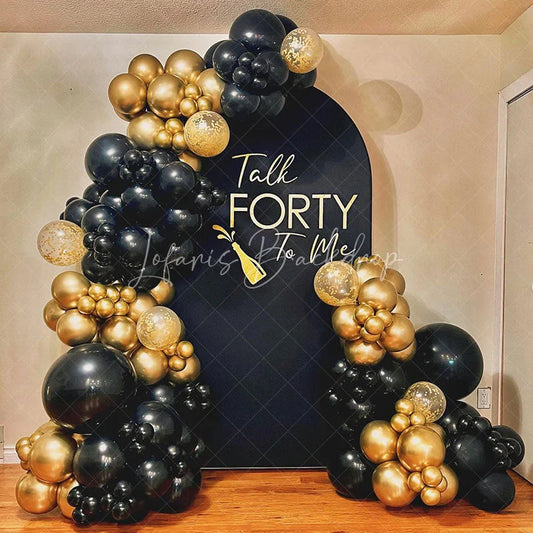 Lofaris Talk Forty To Me Black Birthday Arch Backdrop