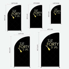 Lofaris Talk Forty To Me Black Birthday Half Moon Arch Backdrop