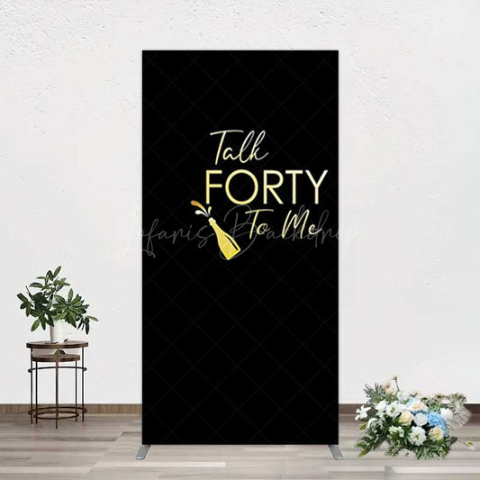 Lofaris Talk Forty To Me Black Birthday Rectangle Backdrop
