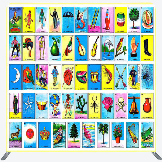 Lofaris Tarot Card Cartoon Birthday Square Tension Backdrop