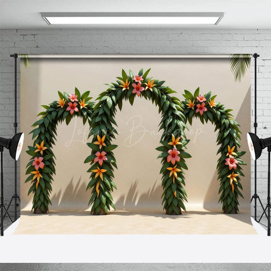 Lofaris Te Fiti Hawaii Plants Arch Door Cake Smash Backdrop