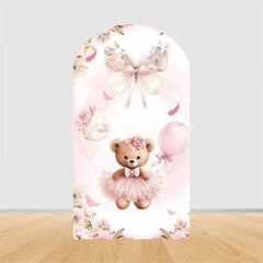 Lofaris Teddy Bear Hot Air Balloon Arch Backdrop Girl Baby Shower Decor Pink Airplane Adventure Theme Party
