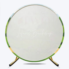 Lofaris Tee Time for TWO Golf 2nd Birthday Round Backdrop Pink Cart and Green Course Girl Party Decor