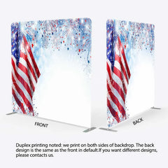 Lofaris Tension Fabric Backdrop Patriotic American Flag 4th of July Fireworks Independence Day Background