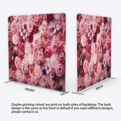 Lofaris Tension Fabric Backdrop Pink Rose Flower Wall Romantic Floral Bloom Pillowcase Background Wedding Valentine Decor