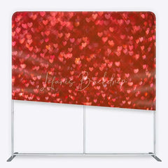 Lofaris Tension Fabric Backdrop Red Heart Bokeh Glitter Romantic Valentine Love Pillowcase Background Wedding Anniversary Decor