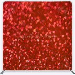 Lofaris Tension Fabric Backdrop Red Heart Bokeh Glitter Romantic Valentine Love Pillowcase Background Wedding Anniversary Decor