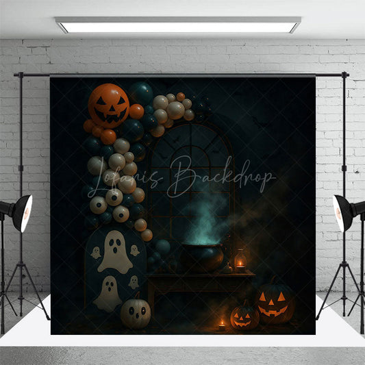 Lofaris Terrible Spooky Balloons Arch Halloween Backdrop
