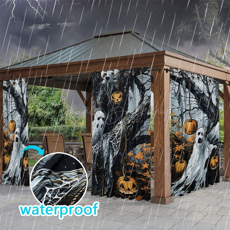 Lofaris Terrifying Night Waterproof Printed Outdoor Curtains