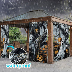Lofaris Terrifying Night Waterproof Printed Outdoor Curtains
