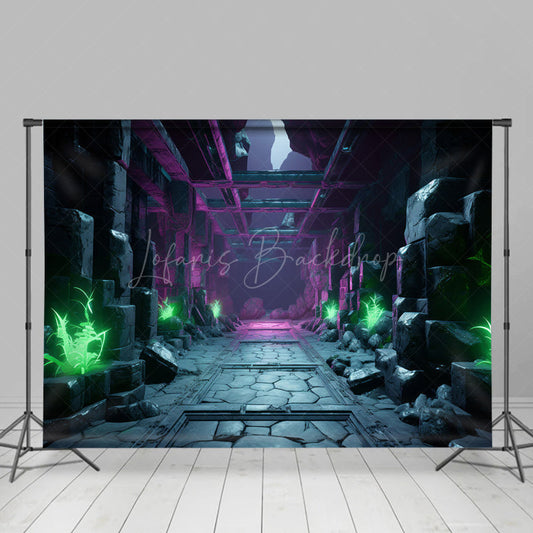 Lofaris Terror Stone Road Retro Holiday Halloween Backdrop