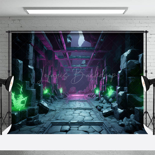 Lofaris Terror Stone Road Retro Holiday Halloween Backdrop