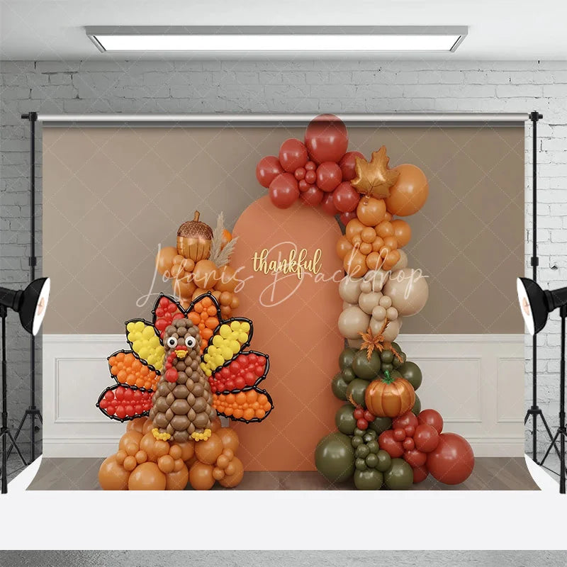Lofaris Thanksgiving Balloon Arch Backdrop Turkey Pumpkin Photography Background Fall Harvest Thankful Party Decoration Prop