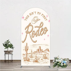Lofaris This Ain’t My First Rodeo Arch Backdrop Western Cowboy Themed Birthday Desert Cactus Party Photo Booth Decor
