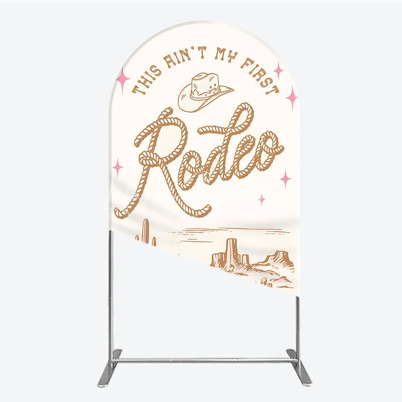 Lofaris This Ain’t My First Rodeo Arch Backdrop Western Cowboy Themed Birthday Desert Cactus Party Photo Booth Decor