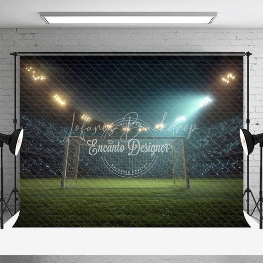 Lofaris Thrilling Soccer Field Stadium Lights Backdrop Night Game Sports Event Photography Background for Party