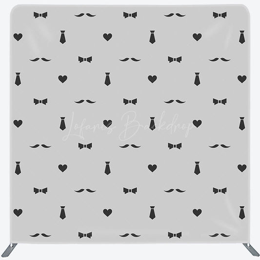 Lofaris Tie Beard Heart Fathers Day Square Tension Backdrop