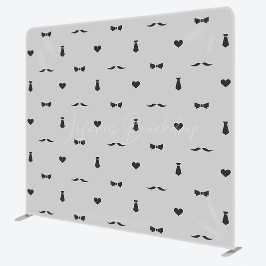 Lofaris Tie Beard Heart Fathers Day Square Tension Backdrop