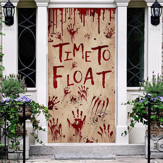 Lofaris Time To Float Terrible Bloody Halloween Door Cover