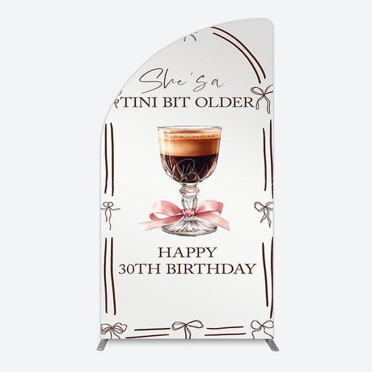 Lofaris Tini Bit Older Coffee Bow 30th Birthday Half Moon Arch Backdrop
