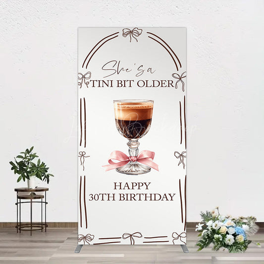 Lofaris Tini Bit Older Coffee Bow 30th Birthday Rectangle Backdrop