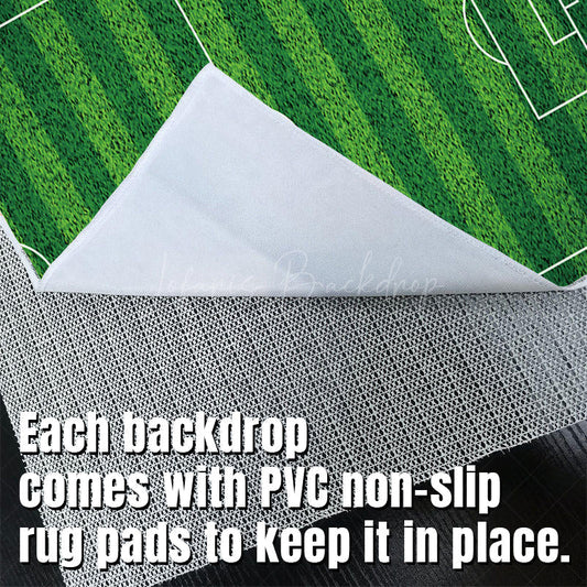 Lofaris Top View Green Football Field Fabric Floor Backdrop