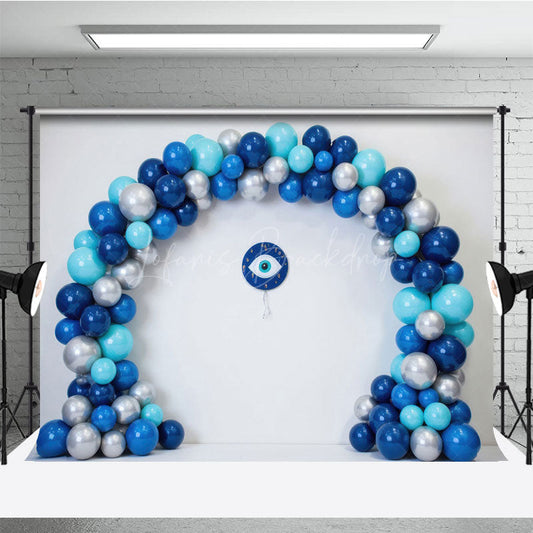 Lofaris Traditional Amulet Evil Eye Blue Balloon Backdrop