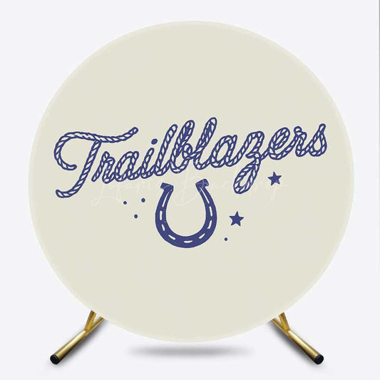 Lofaris Trailblazers Horseshoe Boy Birthday Round Backdrop