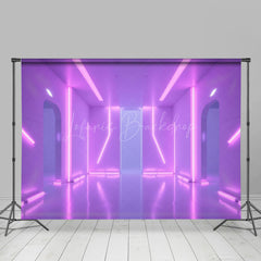 Lofaris Tranquil Futuristic Interior Neon Lights Backdrop