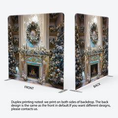 Lofaris Trees Fireplace Bell Retro Wall Tension Fabric Backdrop