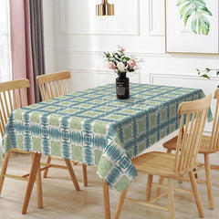 Lofaris Tribal Diamond Rectangle Tablecloth Sage Green Geometric Dining Table Cover Decor