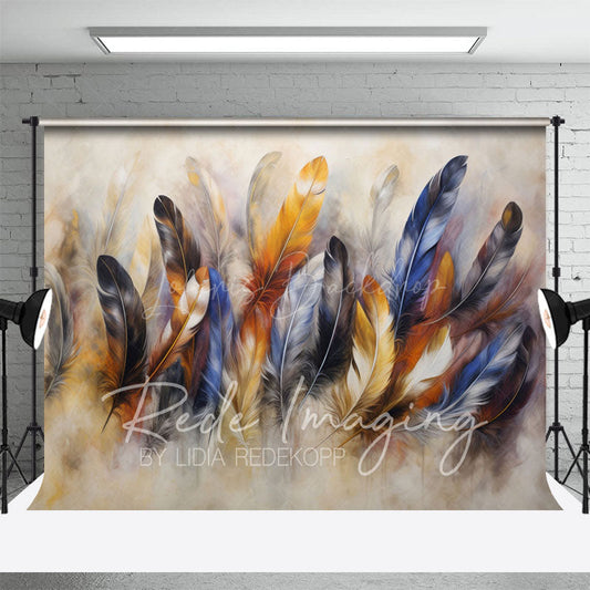 Lofaris Tribal Indigenous Feathers Fine Art Photo Backdrop