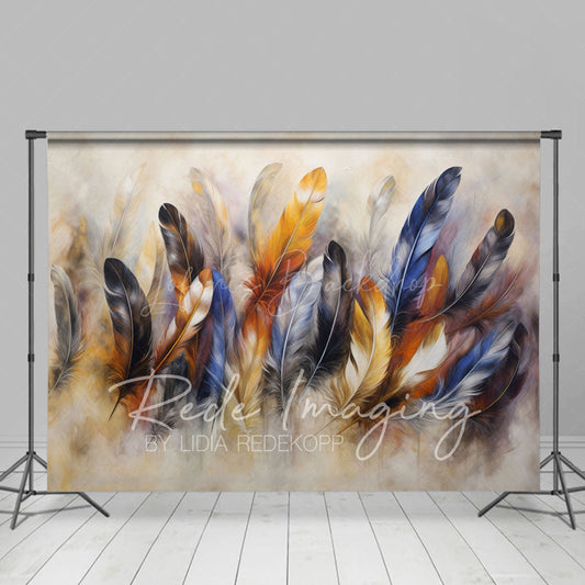 Lofaris Tribal Indigenous Feathers Fine Art Photo Backdrop