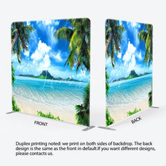 Lofaris Tropical Beach Tension Fabric Backdrop Palm Trees Blue Ocean Decor Summer Island Theme Background for Luau Party