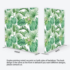 Lofaris Tropical Green Monstera Palm Leaves Square Double-Sided Backdrop Botanical Jungle Theme Decor.
