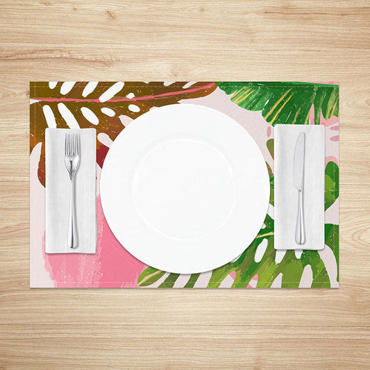 Lofaris Tropical Hawaiian Placemats Set of 4 Sweet and Fresh Colorful Plant Print for Summer Dining Decor