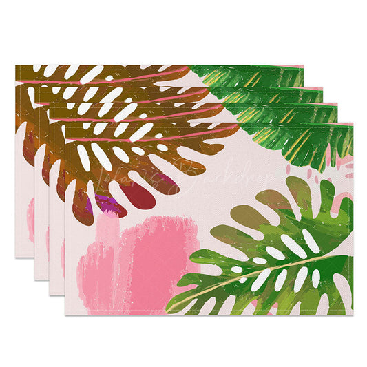 Lofaris Tropical Hawaiian Placemats Set of 4 Sweet and Fresh Colorful Plant Print for Summer Dining Decor