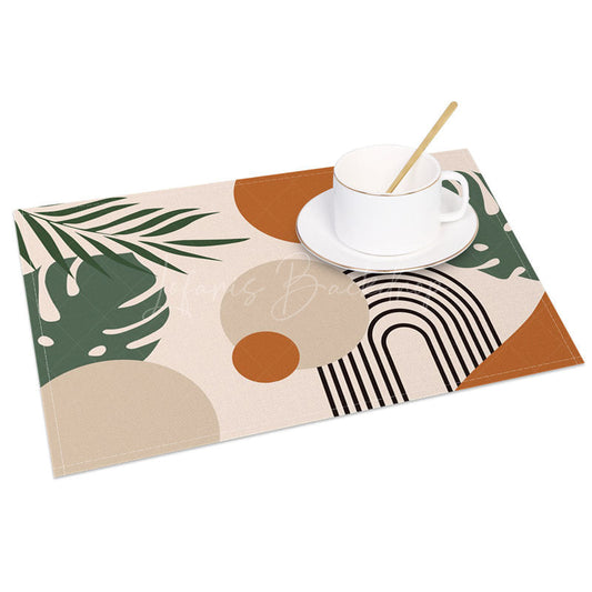 Lofaris Tropical Leaf In Hand Drawn Style Set of 4 Placemats