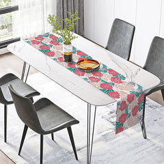 Lofaris Tropical Monstera and Floral Summer Table Runner for Hawaiian Botanical Jungle Themed Party Decor