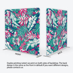 Lofaris Tropical Palm Leaves Tension Fabric Backdrop Pink and Teal Monstera Foliage Pattern Background Summer Party Decor