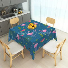 Lofaris Tropical Pink Flamingo and Watermelon Rectangle Tablecloth Summer Luau Party Table Cover for Kids Birthday