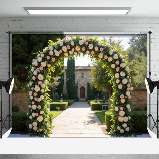 Lofaris Tuscany Floral Arch Romantic Manor Wedding Backdrop