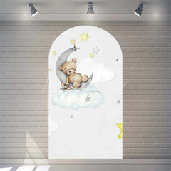 Lofaris Twinkle Little Star Teddy Bear Arch Backdrop We Can Bearly Wait for Baby Shower Moon and Clouds Party Decor