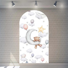 Lofaris Twinkle Little Star Teddy Bear Arch Backdrop We Can Bearly Wait for Baby Shower Moon and Clouds Party Decor