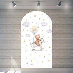 Lofaris Twinkle Little Star Teddy Bear Arch Backdrop We Can Bearly Wait for Baby Shower Moon and Clouds Party Decor