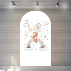Lofaris Twinkle Little Star Teddy Bear Arch Backdrop We Can Bearly Wait for Baby Shower Moon and Clouds Party Decor