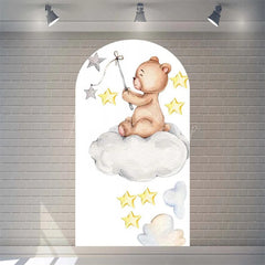 Lofaris Twinkle Little Star Teddy Bear Arch Backdrop We Can Bearly Wait for Baby Shower Moon and Clouds Party Decor