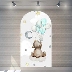 Lofaris Twinkle Little Star Teddy Bear Arch Backdrop We Can Bearly Wait for Baby Shower Moon and Clouds Party Decor