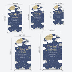 Lofaris Twinkle Moonlight Night Baby Shower Arch Backdrop